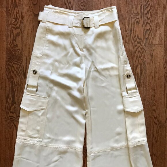 NWT Zimmermann Dawning Wide Leg Cargo Pants Womens 2 Medium Lemon Yellow Trouser - Picture 9 of 16